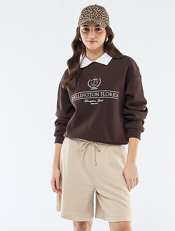 Calção comprido em french terry