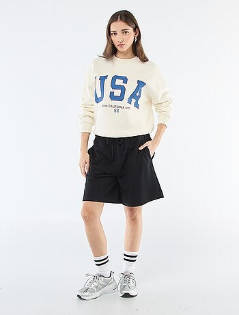 Calção comprido em french terry