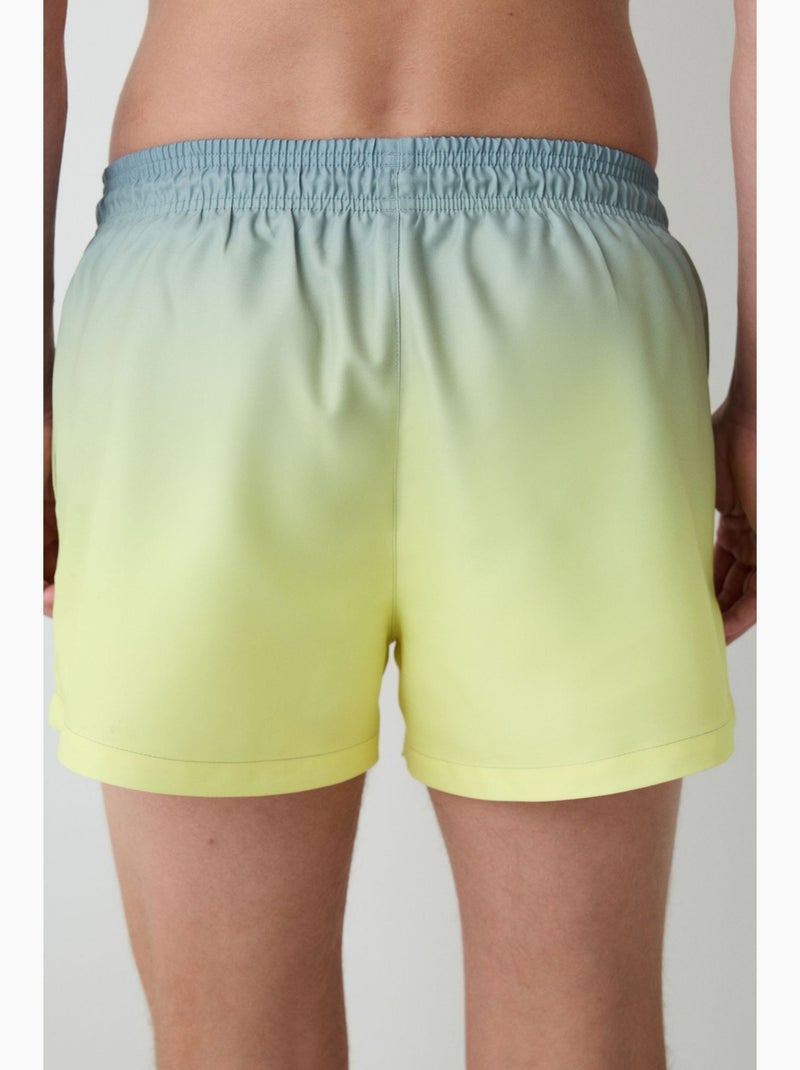 Calção de banho masculino às riscas degradé penti Azul Amarelo - Kiabi