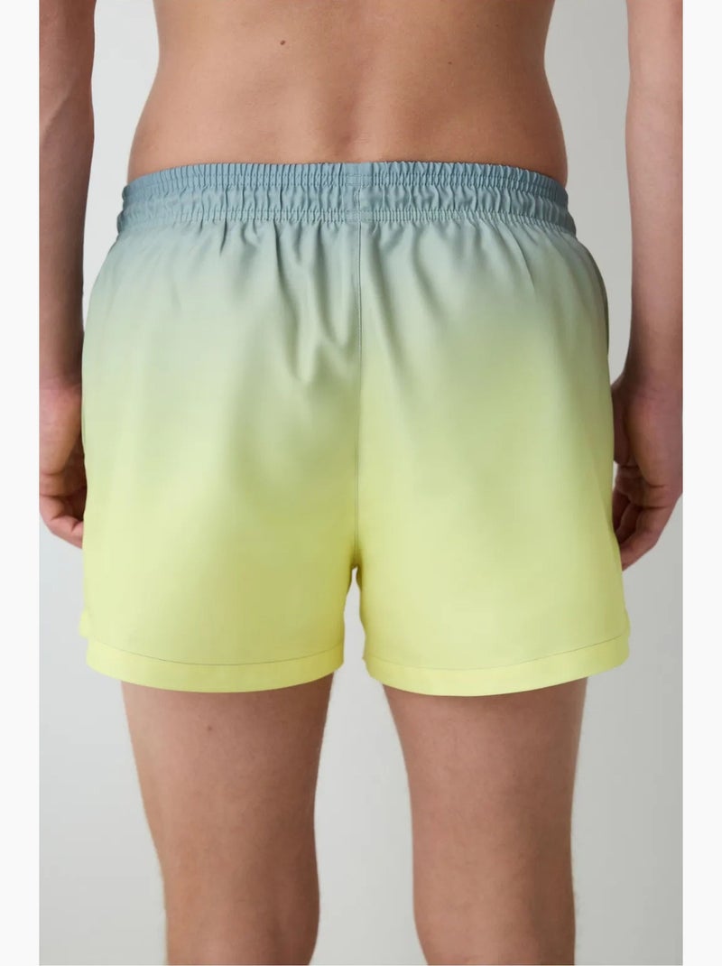 Calção de banho masculino às riscas degradé penti Azul Amarelo - Kiabi