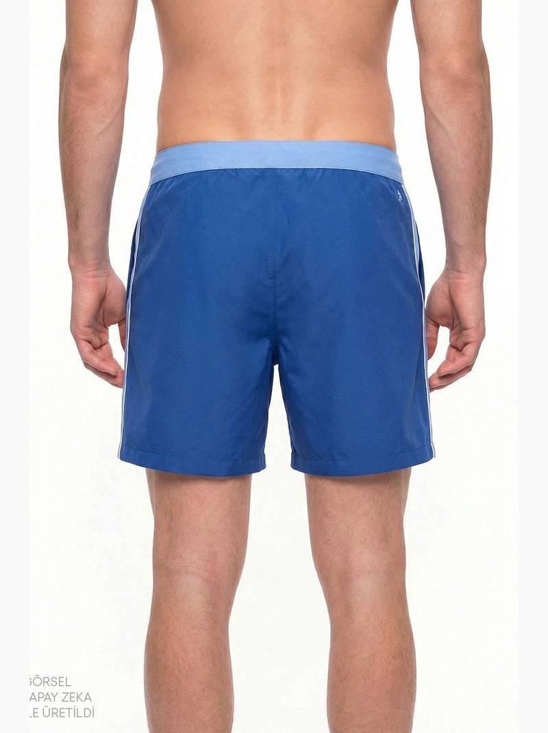 Calção de banho masculino com debrum fino penti Azul-cobalto - Kiabi