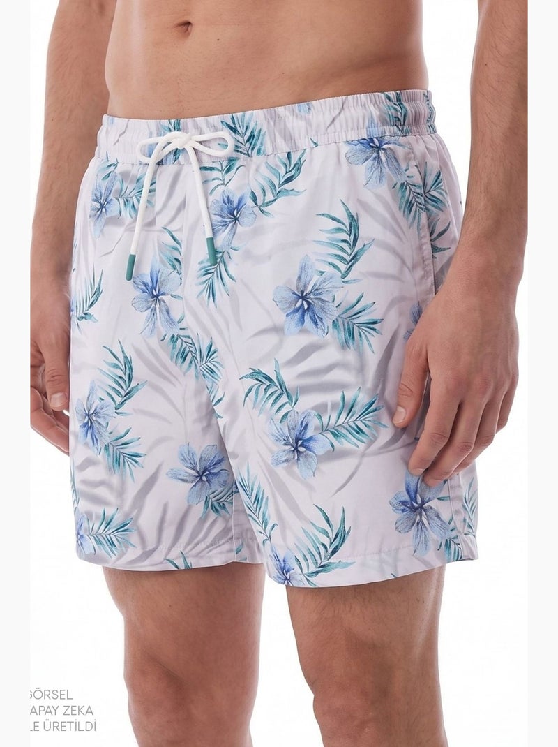 Calção de banho masculino floral penti Branco - Kiabi