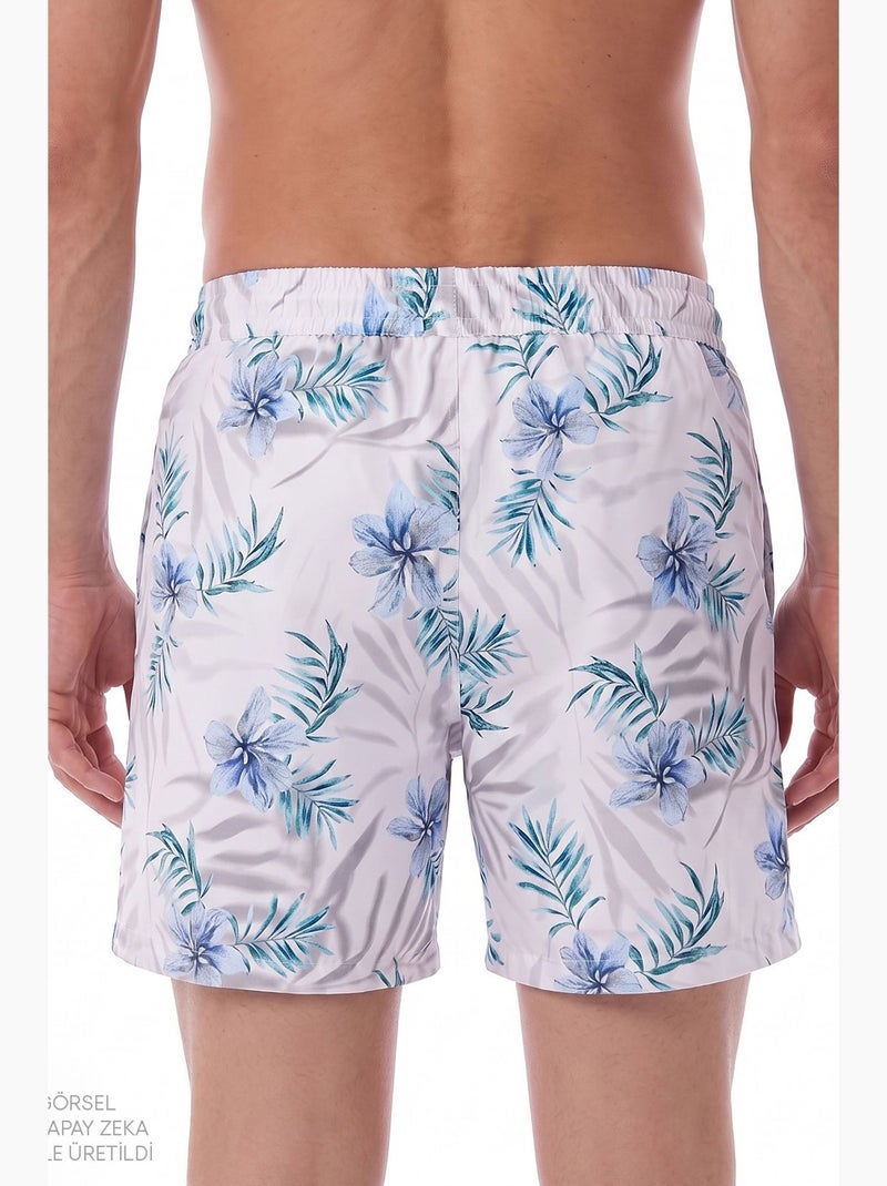 Calção de banho masculino floral penti Branco - Kiabi