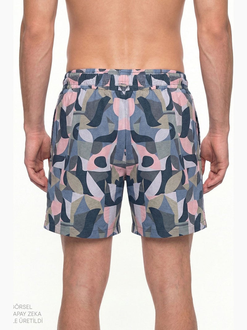 Calção de banho masculino mindfulness pattern penti Azul-marinho - Kiabi