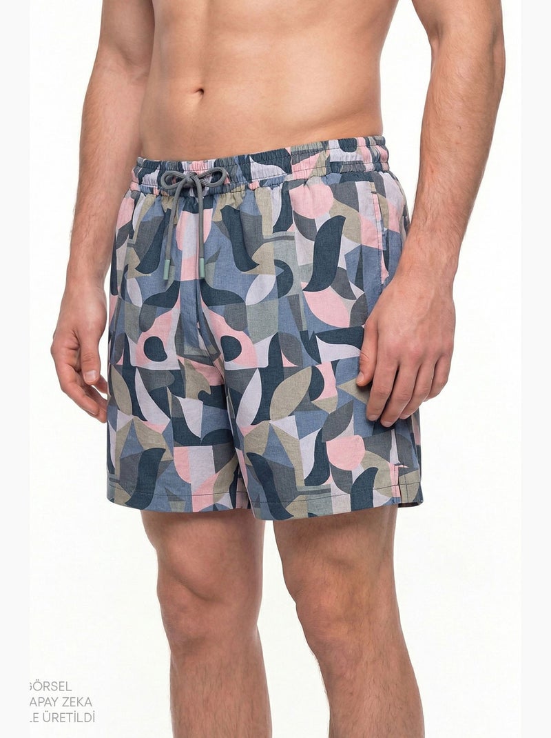 Calção de banho masculino mindfulness pattern penti Azul-marinho - Kiabi
