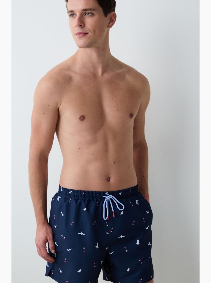 Calção de banho masculino seagull de cintura média penti Azul-marinho - Kiabi