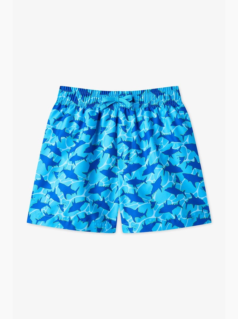 Calção infantil com estampa de tubarão deep sea penti Azul - Kiabi
