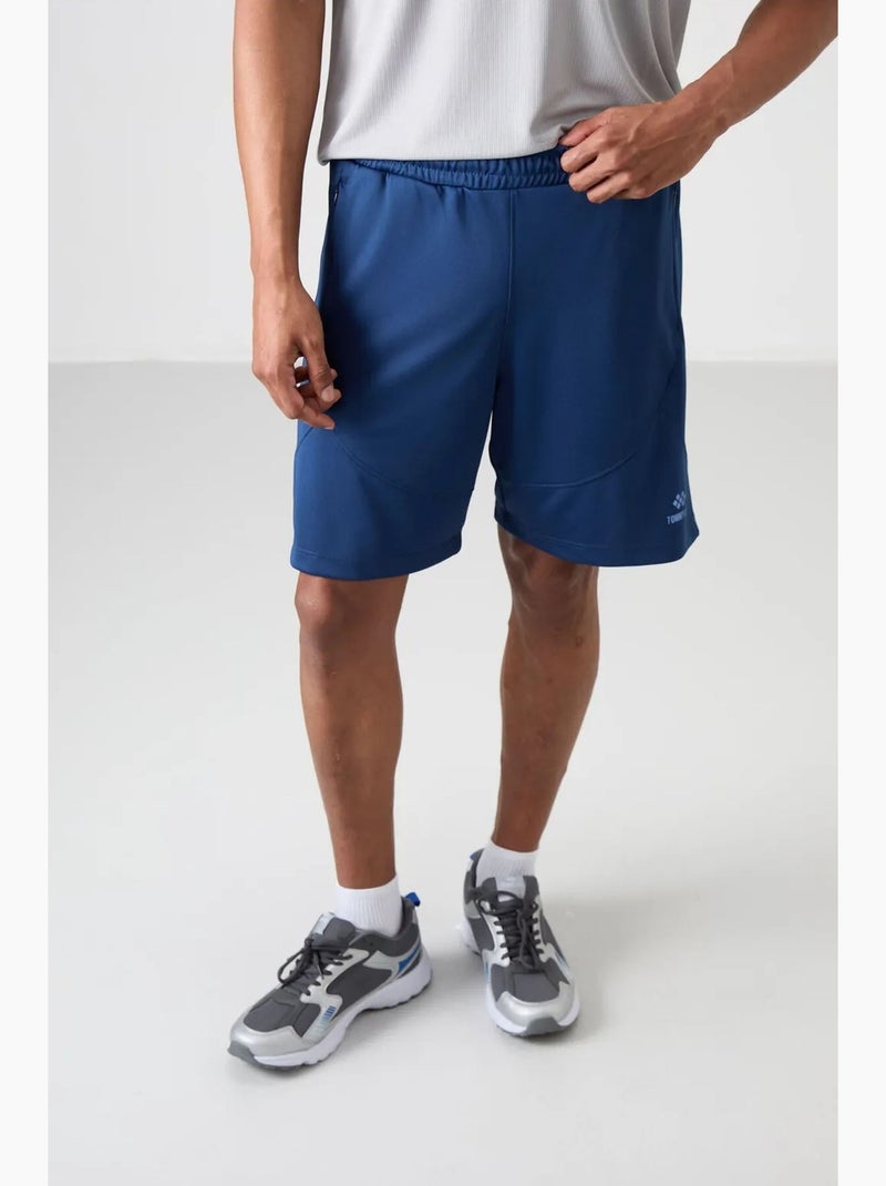 Calção jogging liso em malha tommy Azul-cobalto - Kiabi