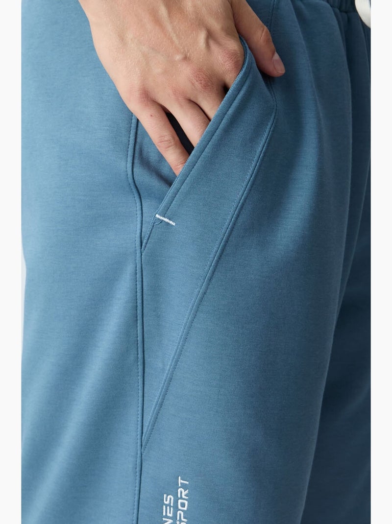 Calção jogging mistura de algodão tommy Azul-safira - Kiabi