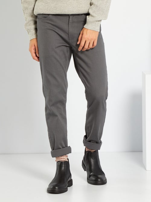 Calças 5 bolsos slim - Kiabi