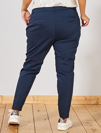 Calças 7/8e em cetim de algodão - Kiabi