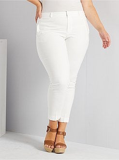 Calças 7/8e em cetim de algodão - Kiabi