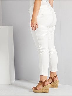 Calças 7/8e em cetim de algodão - Kiabi