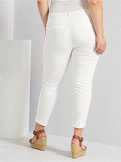 Calças 7/8e em cetim de algodão - Kiabi