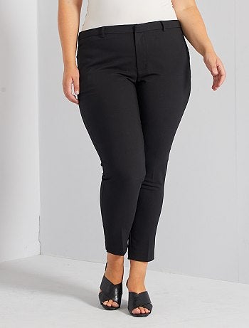 Calças 7/8e em cetim de algodão - Kiabi