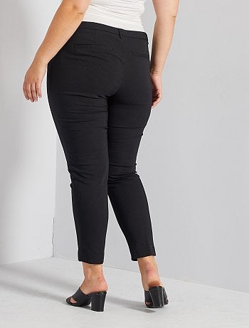 Calças 7/8e em cetim de algodão - Kiabi