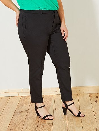 Calças 7/8e em cetim de algodão - Kiabi