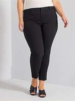 Calças 7/8e em cetim de algodão - Kiabi