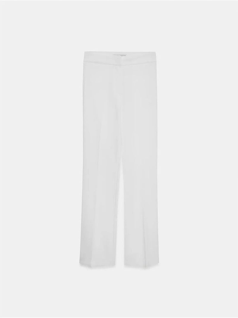 Calças à boca de sino de cintura subida dilvin Branco - Kiabi