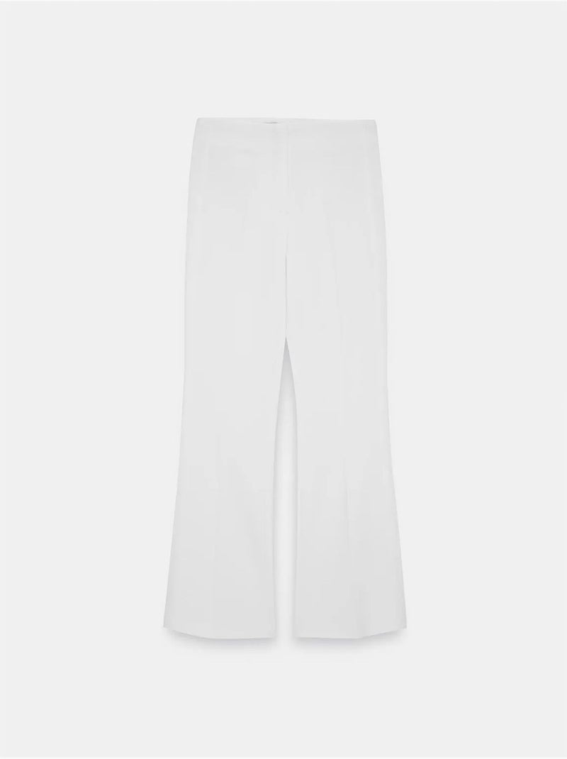 Calças à boca de sino de cintura subida para mulher Branco - Kiabi