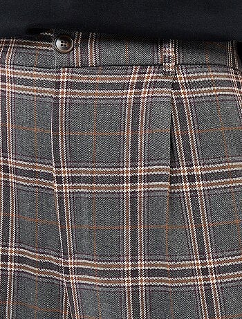 Calças aos quadrados corte largo