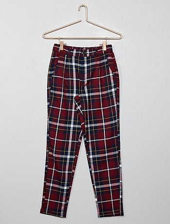 Menina 10-18 anos - Calças aos quadrados - Kiabi