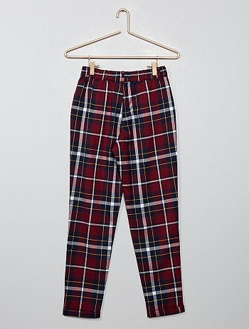 Menina 10-18 anos - Calças aos quadrados - Kiabi