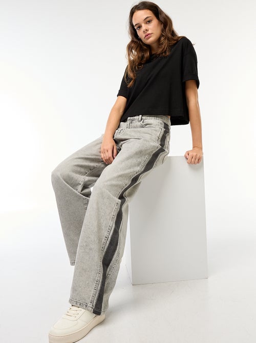 Calças baggy contrastantes - Kiabi