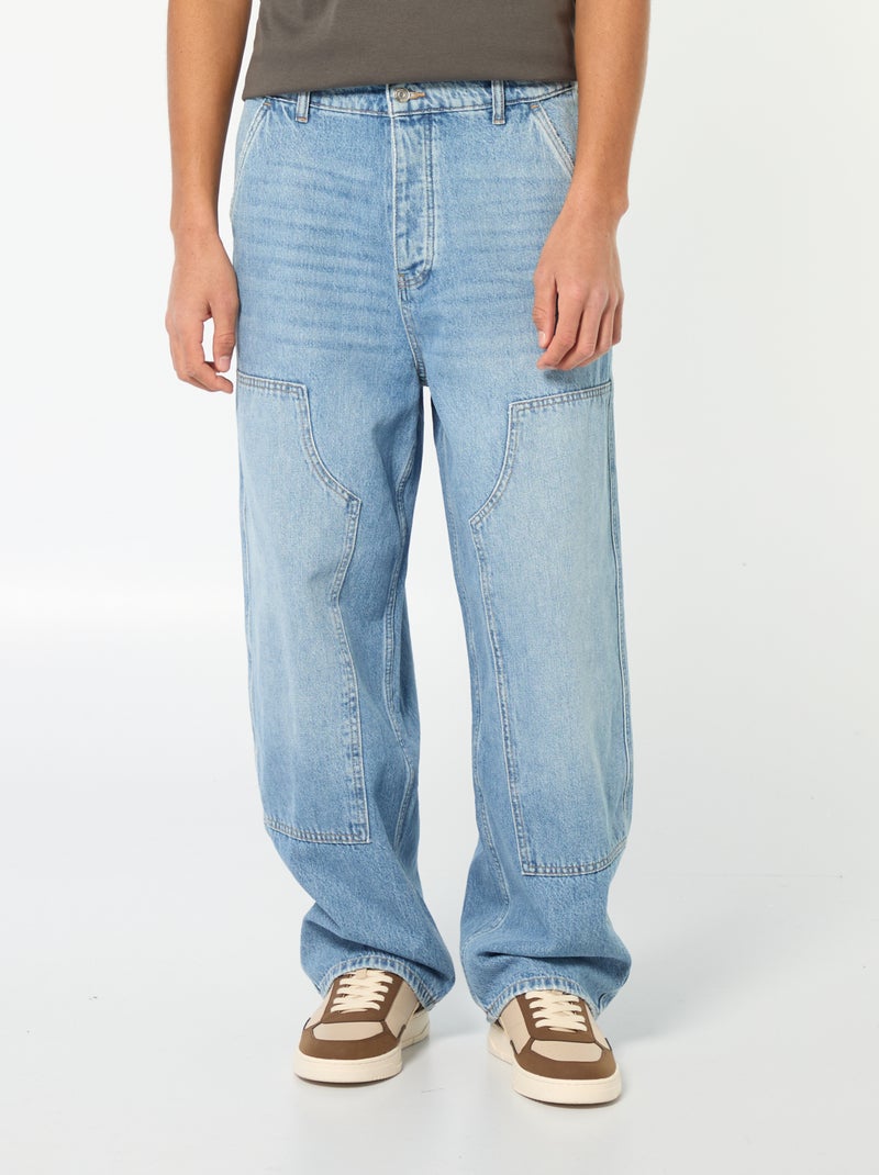 Calças Baggy fit denim Azul - Kiabi