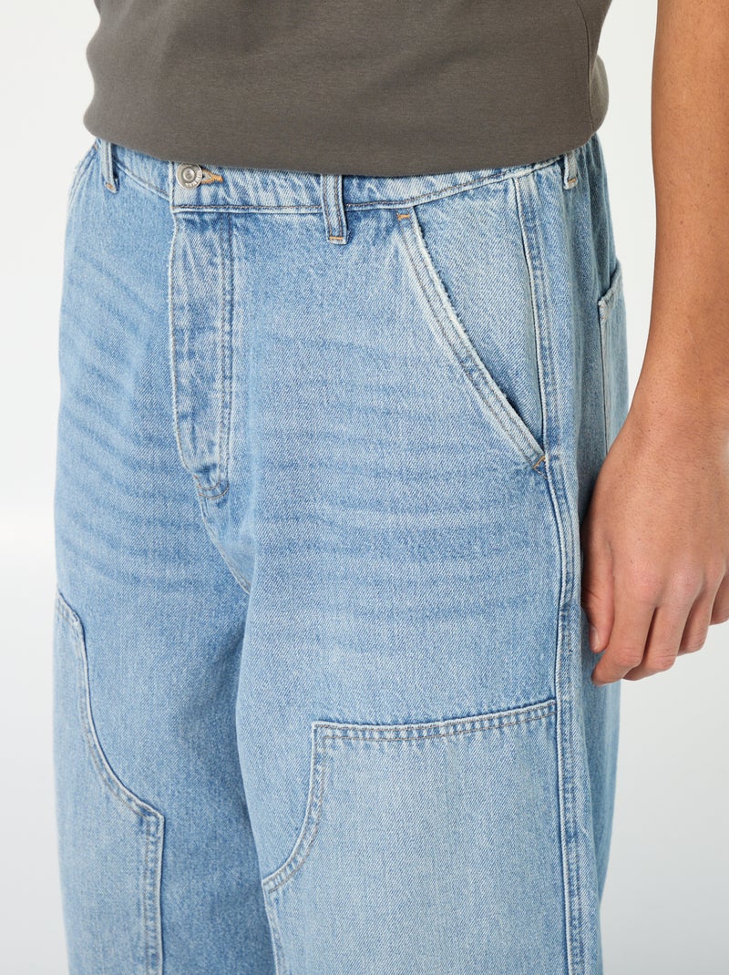 Calças Baggy fit denim Azul - Kiabi