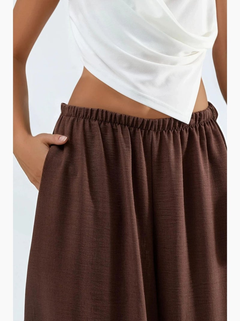 Calças baggy pull-on busem Castanho - Kiabi