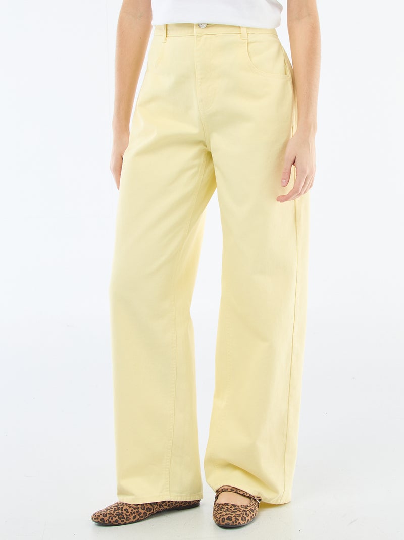 Calças balloon fit Amarelo - Kiabi