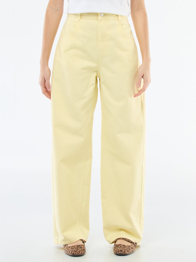 Calças balloon fit Amarelo - Kiabi