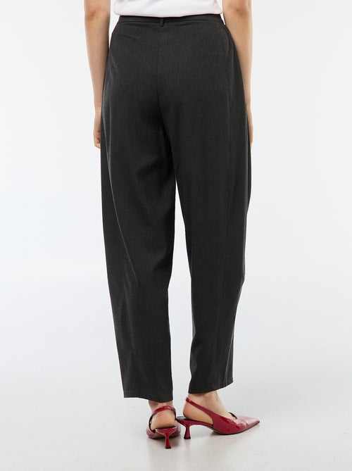 Calças balonê de cintura subida lisas - Kiabi