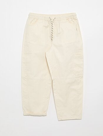Calças barrel fit com cordões ajustáveis