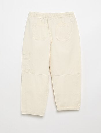 Calças barrel fit com cordões ajustáveis
