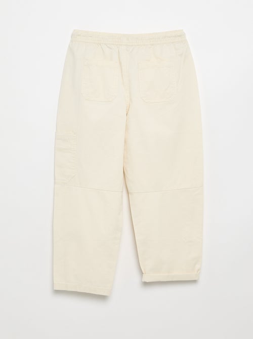 Calças barrel fit com cordões ajustáveis - Kiabi