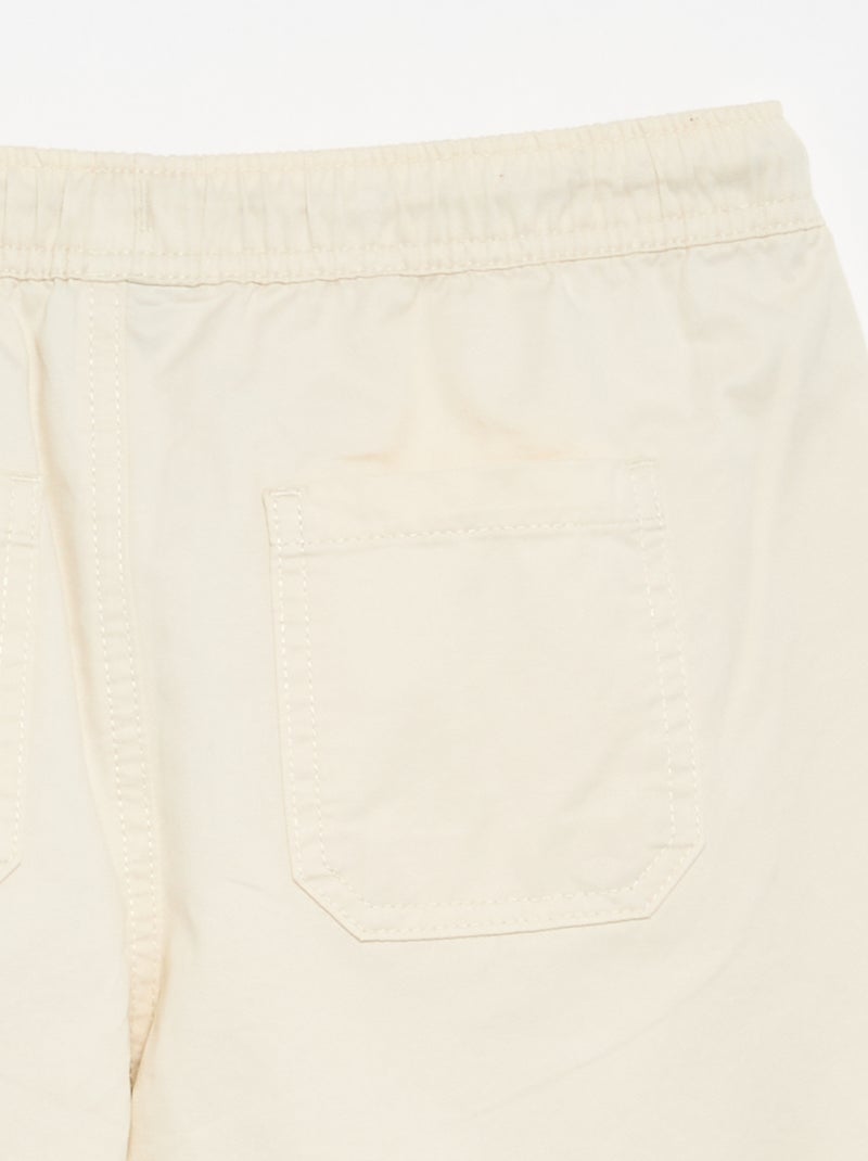 Calças barrel fit com cordões ajustáveis Branco - Kiabi