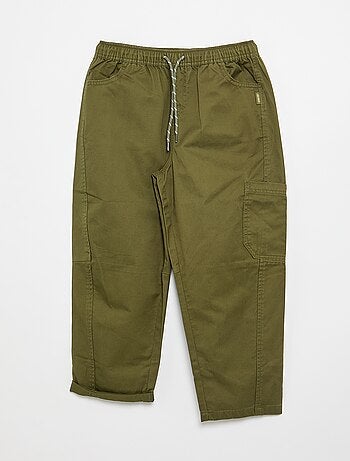 Calças barrel fit com cordões ajustáveis