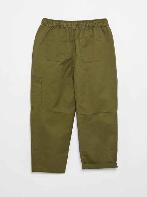 Calças barrel fit com cordões ajustáveis - Kiabi
