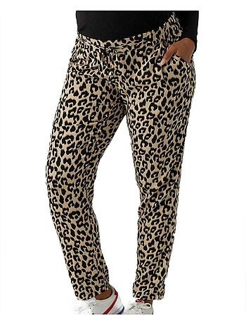 Calças Bege com Estampado Vero Moda Easy Nw Loose para Mulher