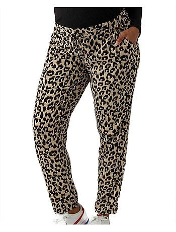 Calças Bege com Estampado Vero Moda Easy Nw Loose para Mulher