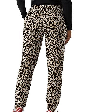 Calças Bege com Estampado Vero Moda Easy Nw Loose para Mulher