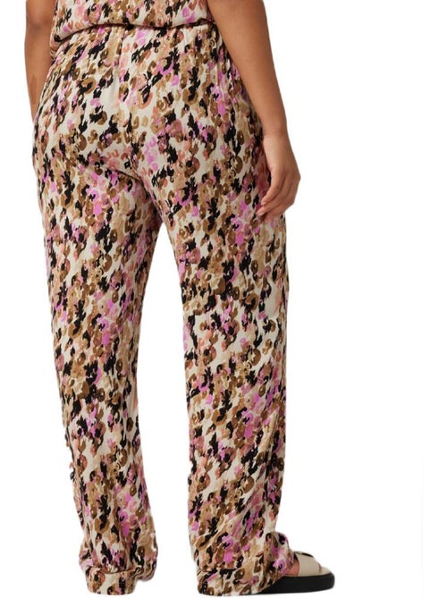 Calças Bege com Padrão Vero Moda Curve Easy Hw Wide para Mulher - Kiabi Calças Bege com Padrão Vero Moda Curve Easy Hw Wide para Mulher - Kiabi