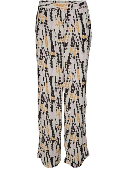 Calças Bege com Padrão Vero Moda Suie para Mulher - Kiabi Calças Bege com Padrão Vero Moda Suie para Mulher - Kiabi