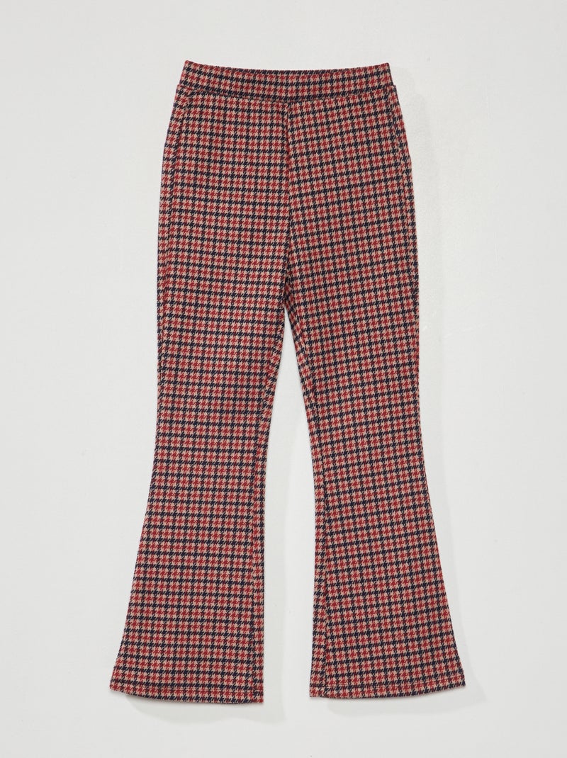 Calças boca de sino aos quadrados VERMELHO - Kiabi