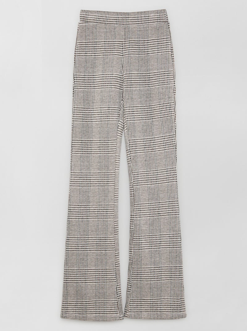 Calças bootcut aos quadrados PRETO - Kiabi