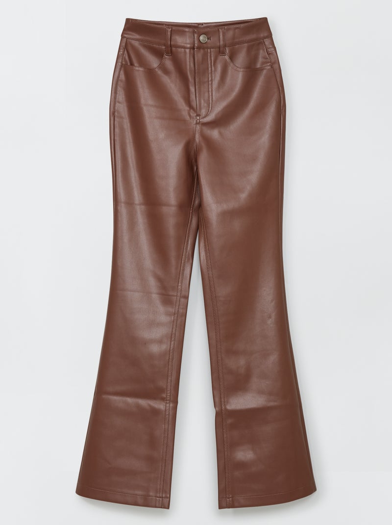 Calças bootcut lisas CASTANHO - Kiabi