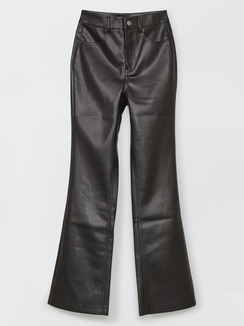 Calças bootcut lisas Preto - Kiabi