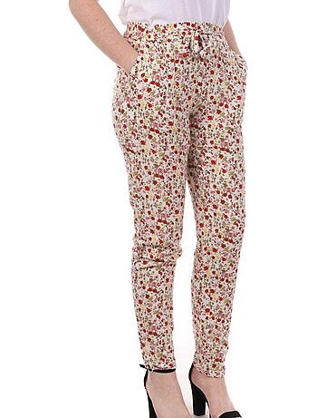 Calças Vero Moda Easy para Mulher Rosa/Turquesa/Beige